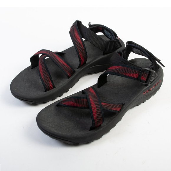 Merrell Python Black and Red Strap Sandals - Picture 1 of 5